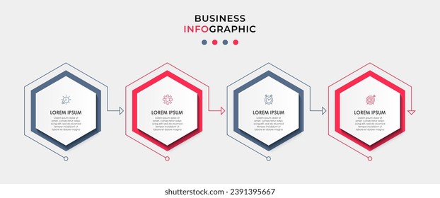 Vector Infographic design business template with icons and 4 options or steps. quare design or diagram