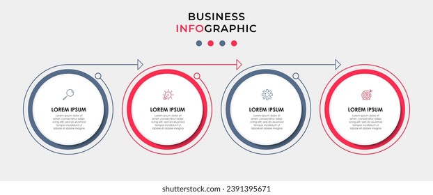 Vector Infografik Design Business Template mit Symbolen und 4 Optionen oder Schritten. quare Konstruktion oder Diagramm