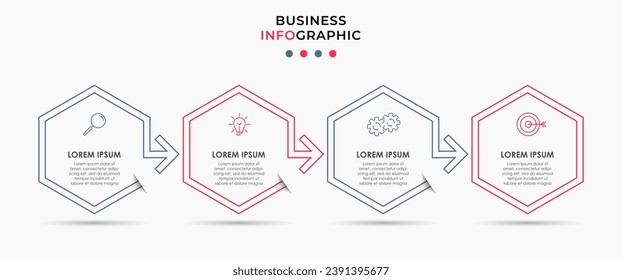 Plantilla de negocio de diseño de infografía vectorial con iconos y 4 opciones o pasos. Diseño cuadrado o diagrama