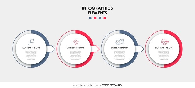 Vector Infographic design business template with icons and 4 options or steps. quare design or diagram