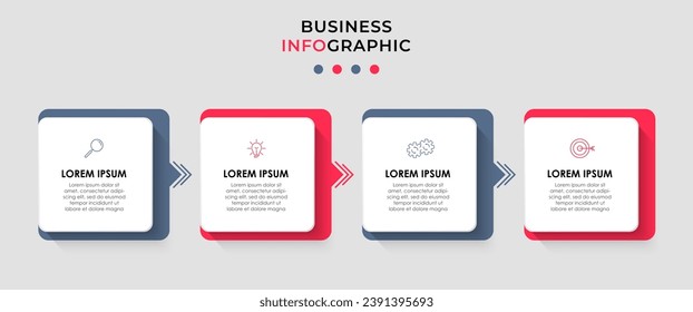 Vector Infographic design business template with icons and 4 options or steps. quare design or diagram
