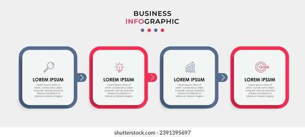 Vector Infographic design business template with icons and 4 options or steps. quare design or diagram