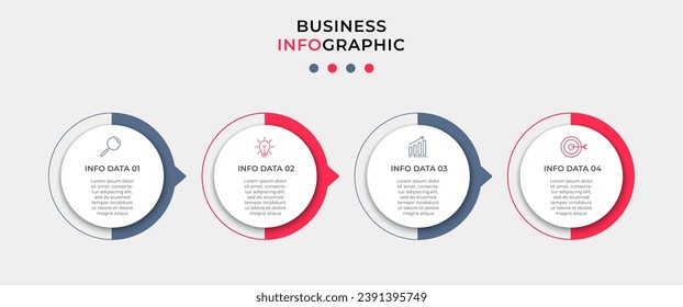 Vector Infographic design business template with icons and 4 options or steps. quare design or diagram
