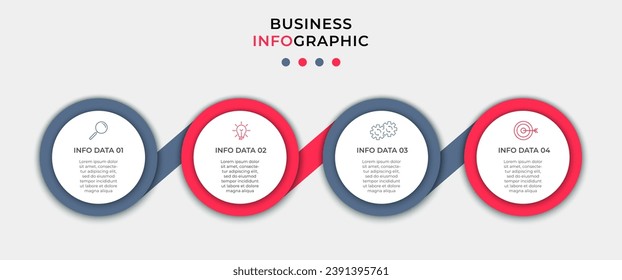Vector Infographic design business template with icons and 4 options or steps. quare design or diagram