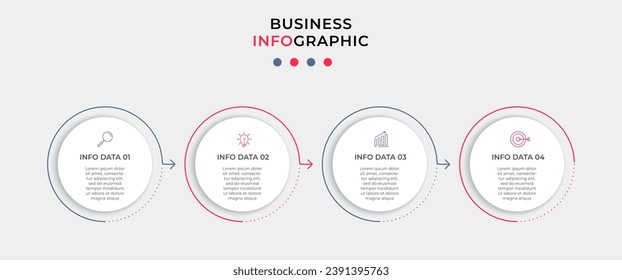 Vector Infografik Design Business Template mit Symbolen und 4 Optionen oder Schritten. quare Konstruktion oder Diagramm