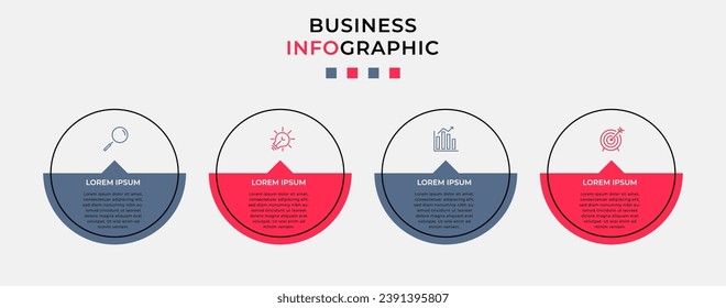 Vector Infographic design business template with icons and 4 options or steps. quare design or diagram
