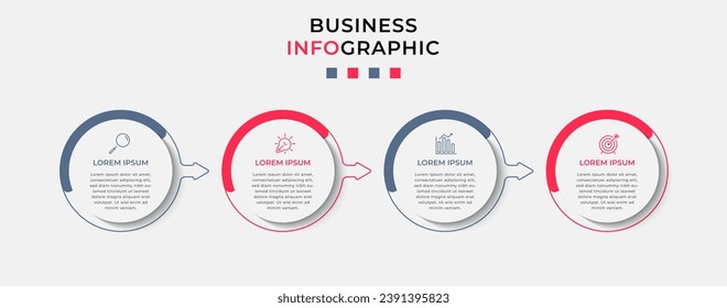 Vector Infografik Design Business Template mit Symbolen und 4 Optionen oder Schritten. quare Konstruktion oder Diagramm