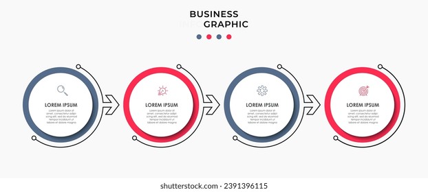 Vector Infografik Design Business Template mit Symbolen und 4 Optionen oder Schritten. quadratisches Design oder Diagramm