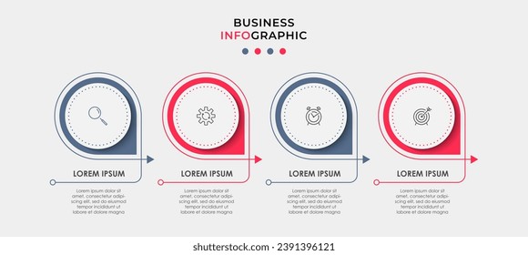 Vector Infographic design business template with icons and 4 options or steps. square design or diagram