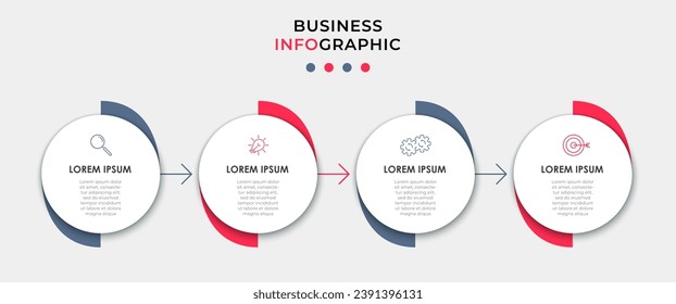 Vector Infographic design business template with icons and 4 options or steps. square design or diagram