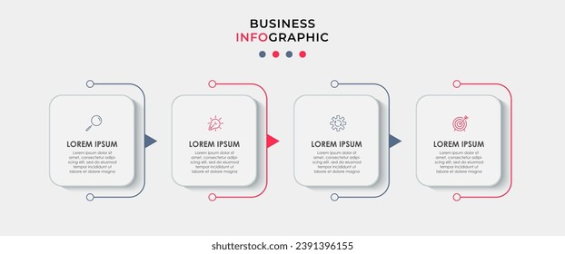 Vector Infographic design business template with icons and 4 options or steps. square design or diagram