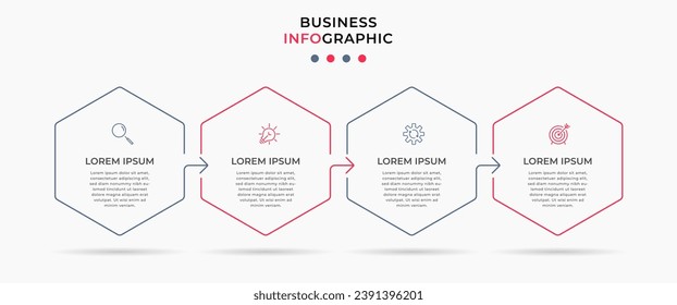 Vector Infographic design business template with icons and 4 options or steps. square design or diagram