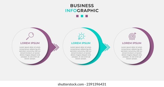 Vector Infographic design business template with icons and 3 options or steps. square design or diagram