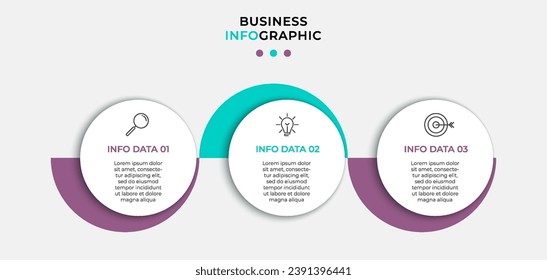 Vector Infographic design business template with icons and 3 options or steps. square design or diagram