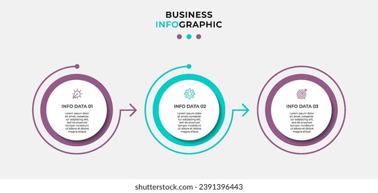 Vector Infografik Design Business Template mit Symbolen und 3 Optionen oder Schritten. quadratisches Design oder Diagramm
