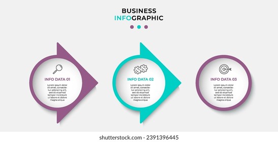Vector Infographic design business template with icons and 3 options or steps. square design or diagram