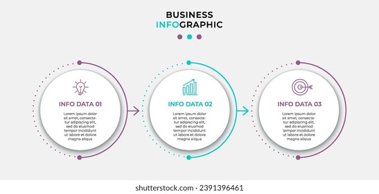 Vector Infographic design business template with icons and 3 options or steps. square design or diagram