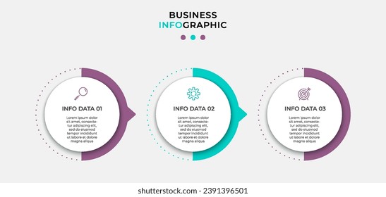 Vector Infographic design business template with icons and 3 options or steps. square design or diagram