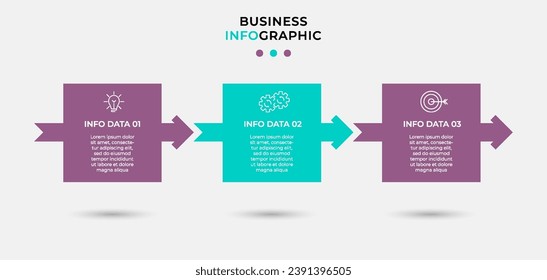 Vector Infographic design business template with icons and 3 options or steps. square design or diagram