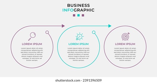 Vector Infographic design business template with icons and 3 options or steps. square design or diagram