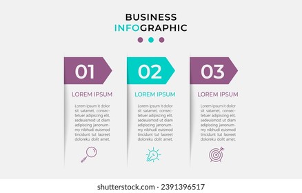 Vector Infographic design business template with icons and 3 options or steps. square design or diagram