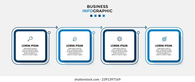Vector Infographic design business template with icons and 4 options or steps. square design or diagram
