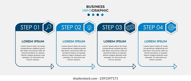 Vector Infographic design business template with icons and 4 options or steps. square design or diagram