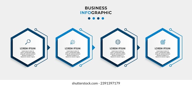 Vector Infografik Design Business Template mit Symbolen und 4 Optionen oder Schritten. quadratisches Design oder Diagramm