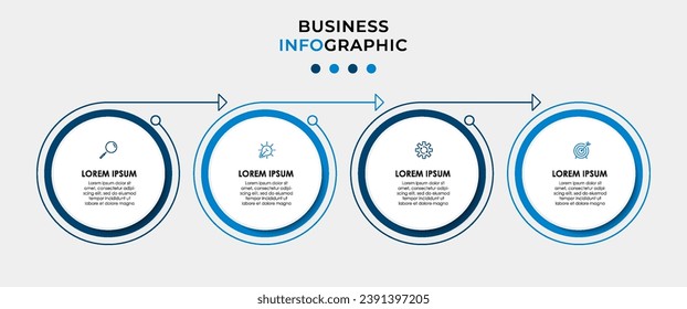 Vector Infographic design business template with icons and 4 options or steps. square design or diagram