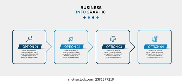 Vector Infographic design business template with icons and 4 options or steps. square design or diagram