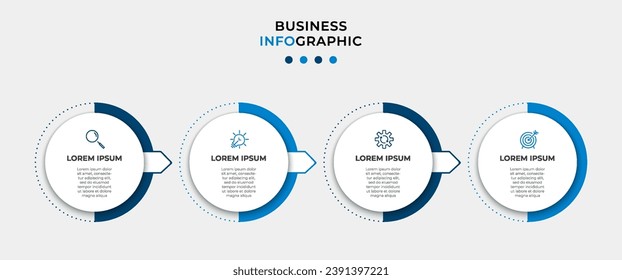 Vector Infografik Design Business Template mit Symbolen und 4 Optionen oder Schritten. quadratisches Design oder Diagramm