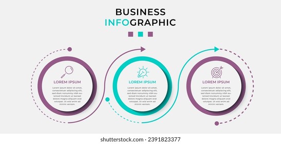 Vector Infographic design business template with icons and 3 options or steps. square design or diagram