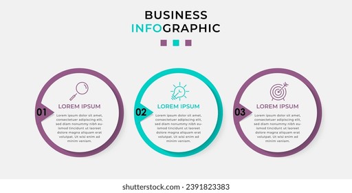 Vector Infografik Design Business Template mit Symbolen und 3 Optionen oder Schritten. quadratisches Design oder Diagramm
