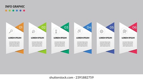 Vector Infographic design business template with icons and 6 options or steps. square design or diagram
