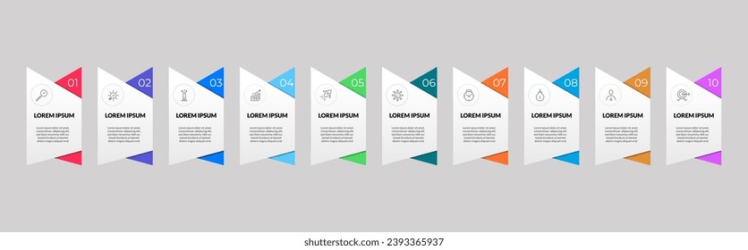 Vector Infographic design business template with icons and 10 options or steps. square design or diagram
