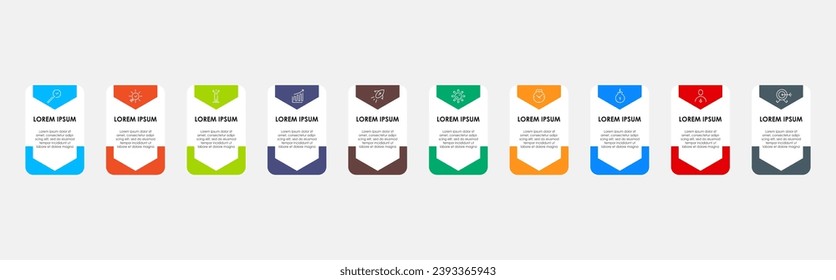 Vector Infographic design business template with icons and 10 options or steps. square design or diagram