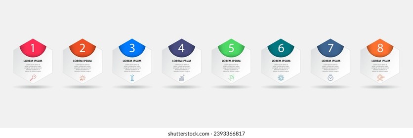 Vector Infographic design business template with icons and 8 options or steps. square design or diagram