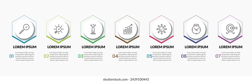 Vector Infographic design business template with icons and 7 options or steps. square design or diagram