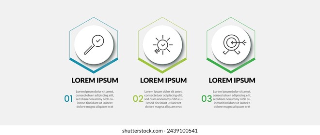 Vector Infographic design business template with icons and 3 options or steps. square design or diagram