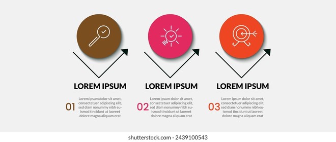 Plantilla de negocios de diseño de infografía vectorial con iconos y 3 opciones o pasos. diseño cuadrado o diagrama