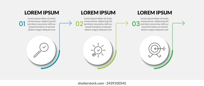 Vector Infographic design business template with icons and 3 options or steps. square design or diagram