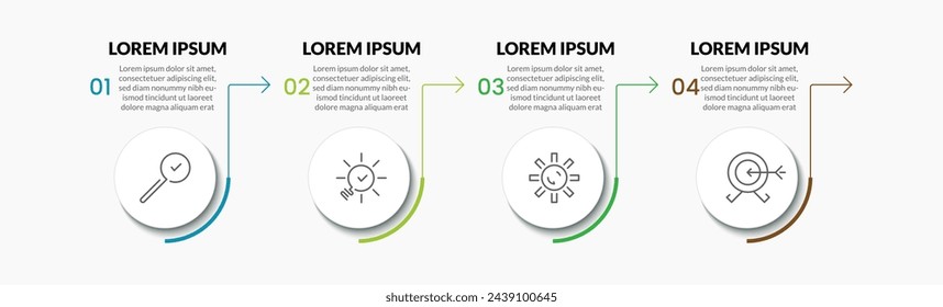 Plantilla de negocios de diseño de infografía vectorial con iconos y 4 opciones o pasos. diseño cuadrado o diagrama