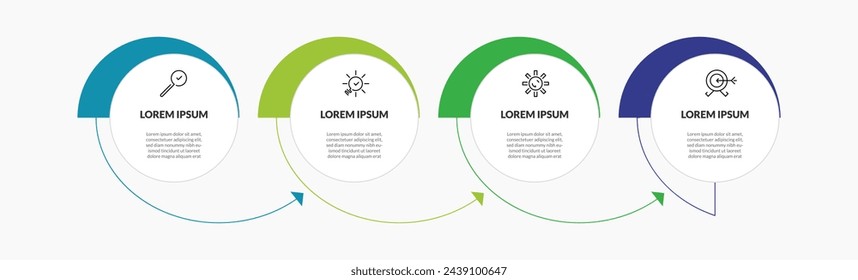 Vektor-Infografik-Design-Geschäftsvorlage mit Symbolen und 4 Optionen oder Schritten. Quadratisches Design oder Diagramm