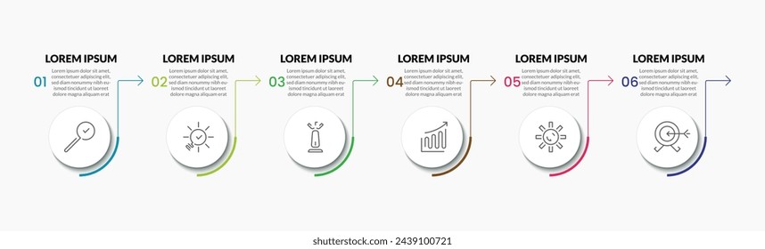 Vector Infographic design business template with icons and 6 options or steps. square design or diagram