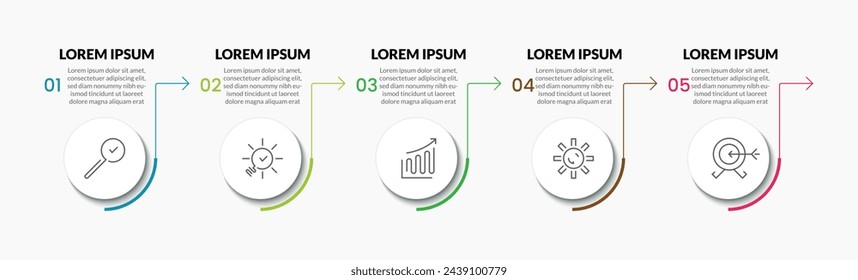 Vector Infographic design business template with icons and 5 options or steps. square design or diagram