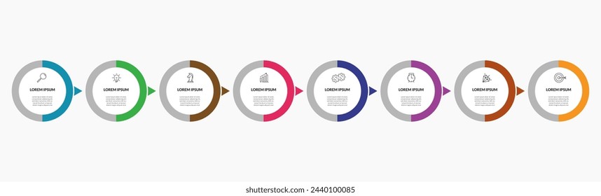 Vector Infographic design business template with icons and 8 options or steps. square design or diagram