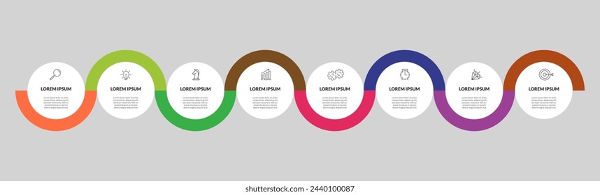 Vector Infographic design business template with icons and 8 options or steps. square design or diagram