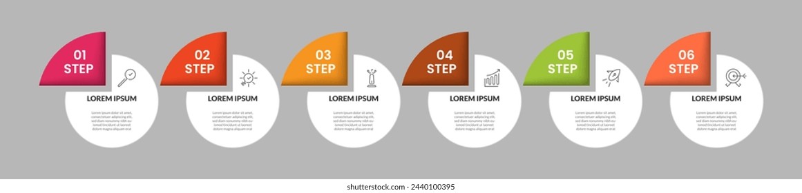 Plantilla de negocios de diseño de infografía vectorial con iconos y 6 opciones o pasos. diseño cuadrado o diagrama