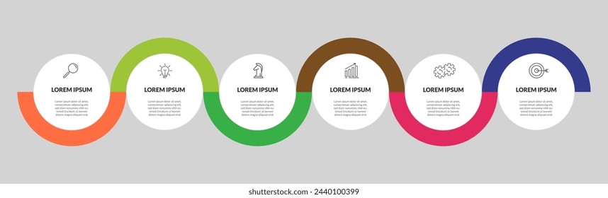 Plantilla de negocios de diseño de infografía vectorial con iconos y 6 opciones o pasos. diseño cuadrado o diagrama