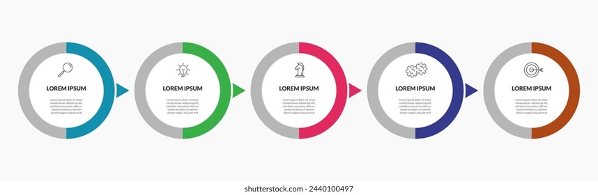 Vector Infographic design business template with icons and 5 options or steps. square design or diagram